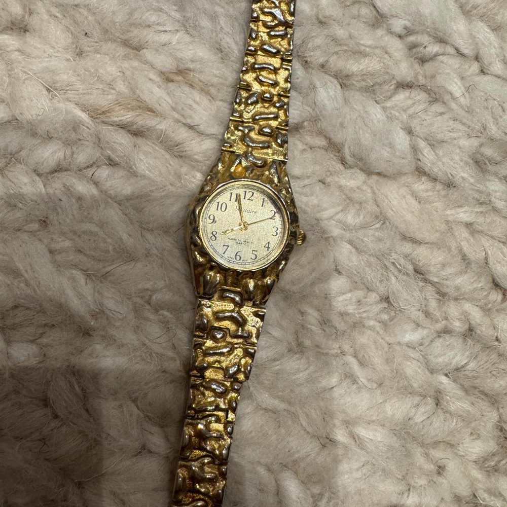 Gold-Tone Solitaire Watch | Classic Minimalist Bracelet Watch